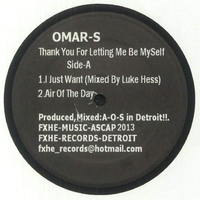 OMAR S - Thank You For Letting Me Be Myself: Part 1 - Album Art
